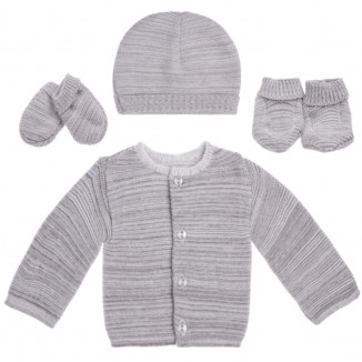 Lot de maternité en coton bio 0/1m MLT Gris chiné
