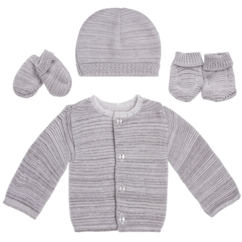 Lot de maternité en coton bio 0/1m MLT Gris chiné