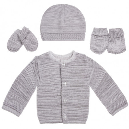 Lot de maternité en coton bio 0/1m MLT Gris chiné