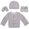 Lot de maternité en coton bio 0/1m MLT Gris chiné