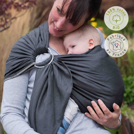 Écharpe de portage Sling en coton bio NEOBULLE Anthracite