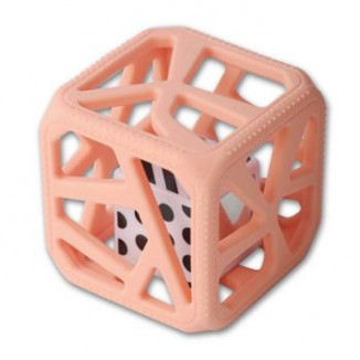 Hochet cube de dentition MALARKEY KIDS Rose pêche