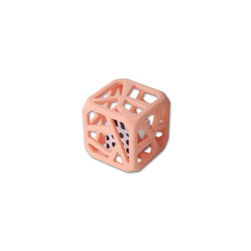 Hochet cube de dentition MALARKEY KIDS Rose pêche