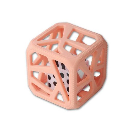 Hochet cube de dentition MALARKEY KIDS Rose pêche