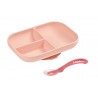 Set repas silicone compartimenté BEABA Pink