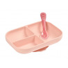 Set repas silicone compartimenté BEABA Pink