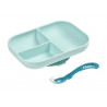 Set repas silicone compartimenté BEABA Blue