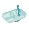 Set repas silicone compartimenté BEABA Blue