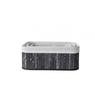 Set de 3 paniers de rangement "Storage bag" PERICLES Bamboo noir