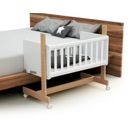 Berceau cododo Nato avec matelas JURABABY Hêtre/Blanc
