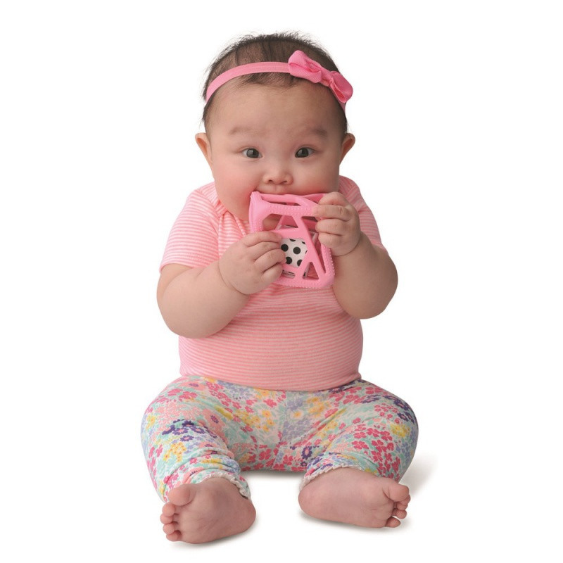 Hochet cube de dentition MALARKEY KIDS Rose