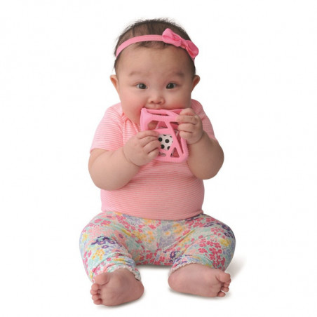 Hochet cube de dentition MALARKEY KIDS Rose