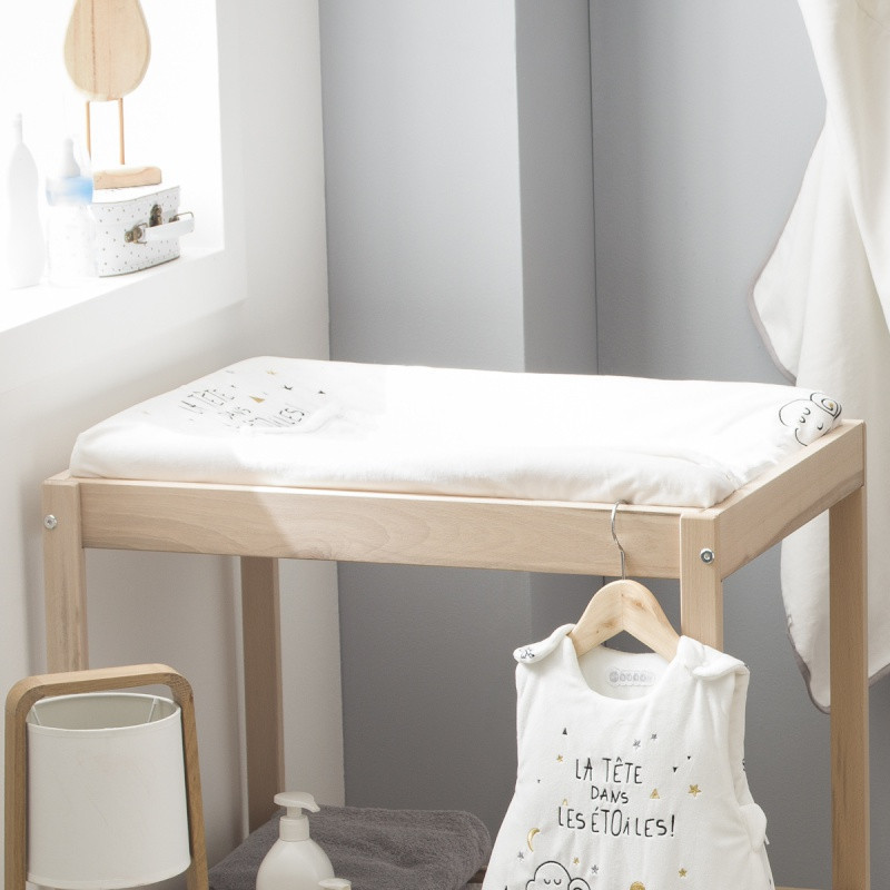 Matelas à langer Luxe + housse & serviette LITTLE BAND Etoiles filantes