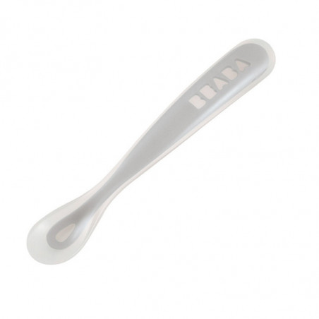 Cuillère 1er âge silicone BEABA Gris