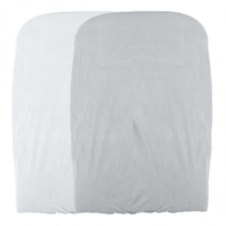 Lot de 2 housses de matelas à langer 50x75 DOMIVA Blanc/perle