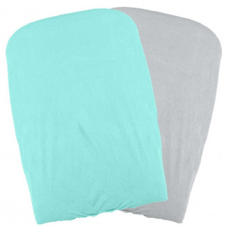 Lot de 2 housses de matelas à langer 50x75 DOMIVA Aqua/perle