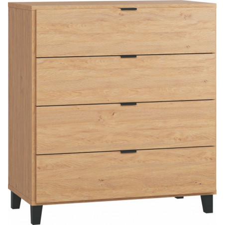 Commode 4 tiroirs VOX Simple Bois/noir