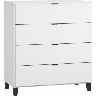 Commode 4 tiroirs VOX Simple Blanc/noir