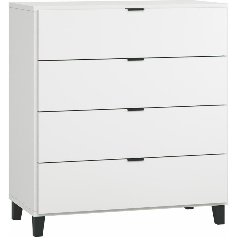 Commode 4 tiroirs VOX Simple Blanc/noir