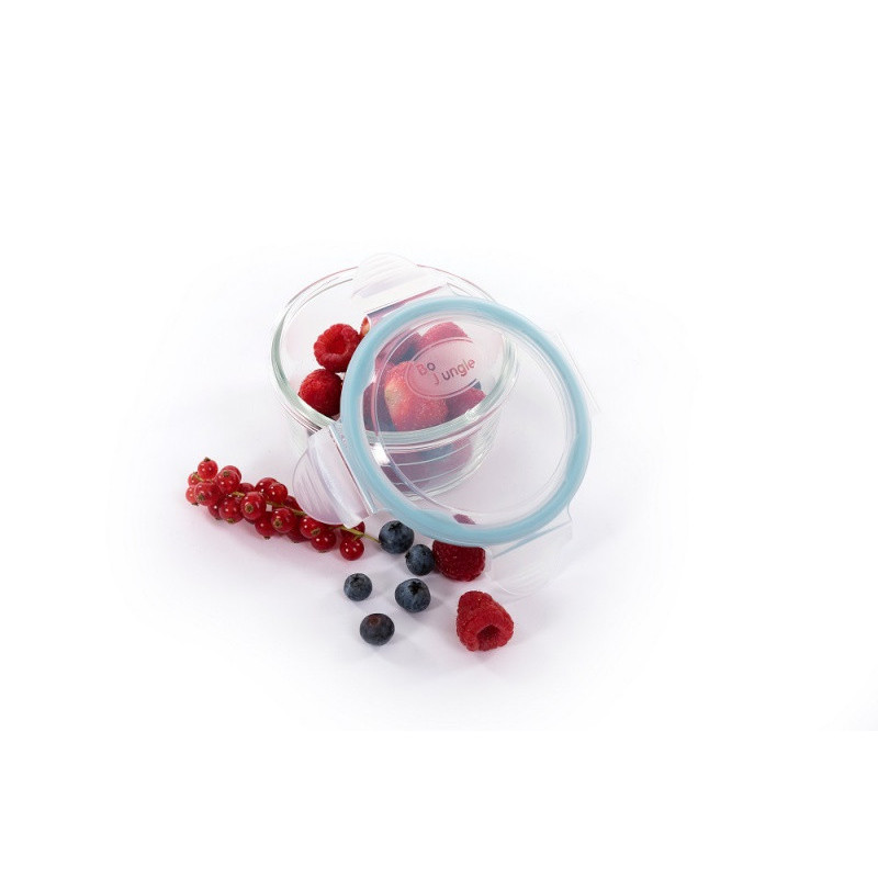 Lot de 3 bols conservation en verre BO JUNGLE Blanc-gris-bleu