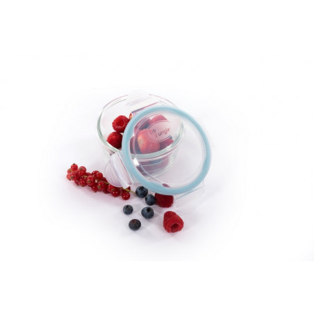 Lot de 3 bols conservation en verre BO JUNGLE Blanc-gris-bleu