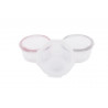 Lot de 3 bols conservation en verre BO JUNGLE Blanc-gris-rose