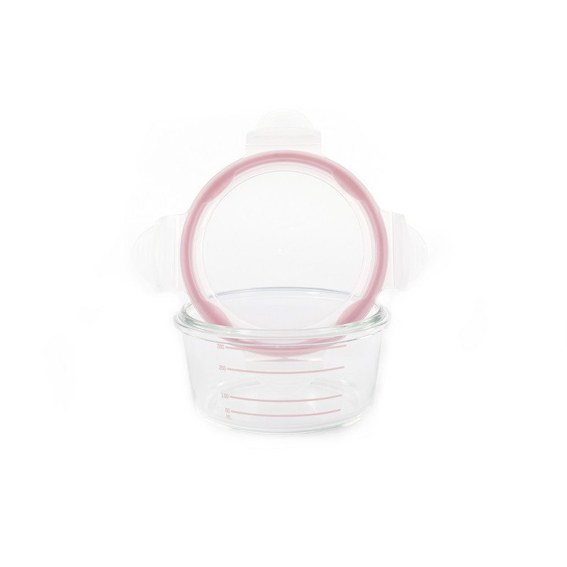 Lot de 3 bols conservation en verre BO JUNGLE Blanc-gris-rose