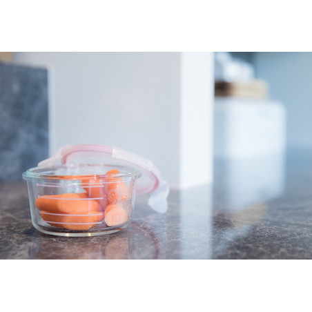 Lot de 3 bols conservation en verre BO JUNGLE Blanc-gris-rose