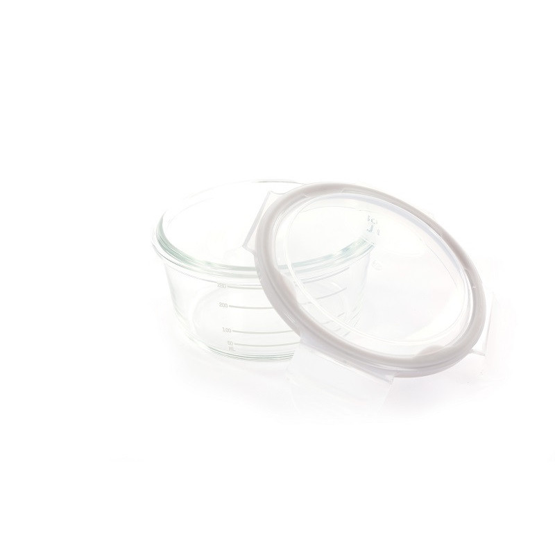 Lot de 3 bols conservation en verre BO JUNGLE Blanc-gris-bleu