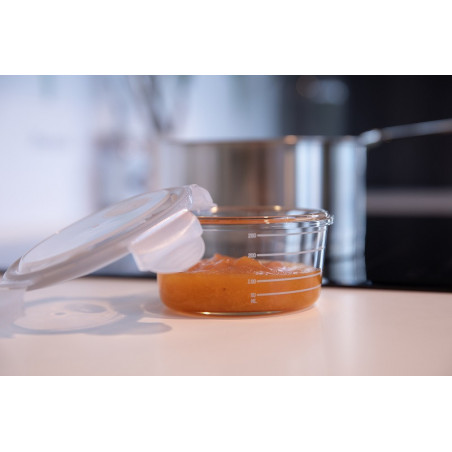 Lot de 3 bols conservation en verre BO JUNGLE Blanc-gris-bleu