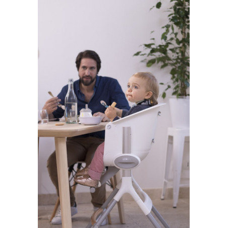 Chaise-haute Up & Down + assise BEABA Grey white