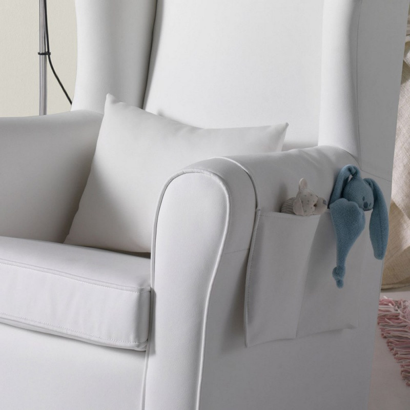 Fauteuil à bascule Nanny MICUNA Similicuir Blanc