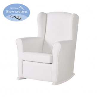 Fauteuil à bascule Nanny avec Slow System MICUNA Similicuir Blanc