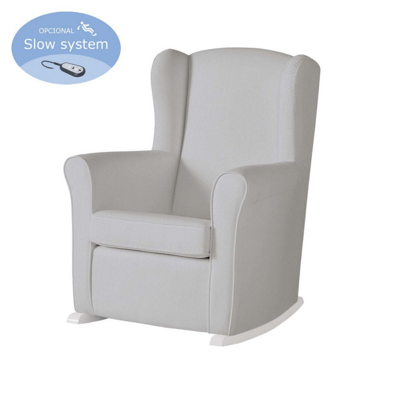 Fauteuil à bascule Nanny avec Slow System MICUNA Similicuir Gris