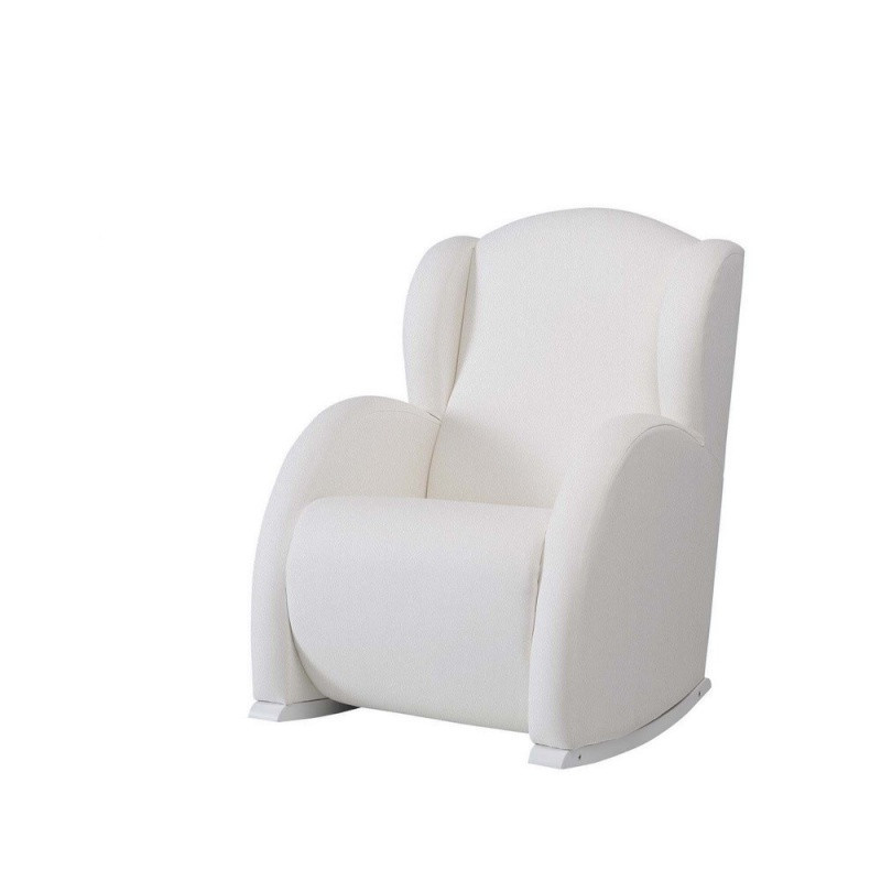 Fauteuil à bascule Flor MICUNA Similicuir Blanc