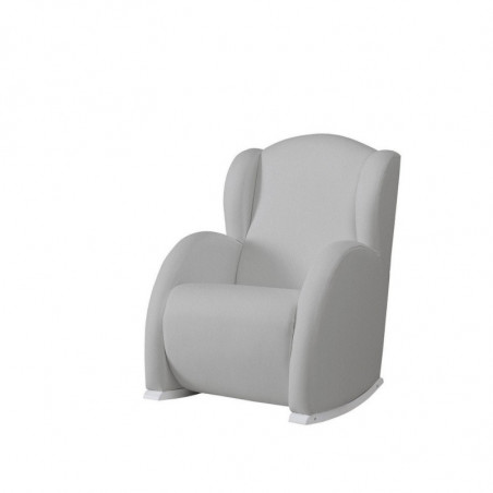 Fauteuil à bascule Flor MICUNA Blanc Similicuir Gris