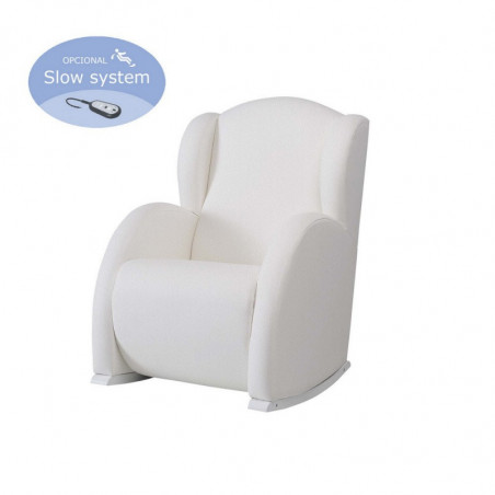 Fauteuil à bascule Flor avec Slow System MICUNA Similicuir Blanc