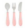 Set de 3 couverts en inox BEABA Vieux rose