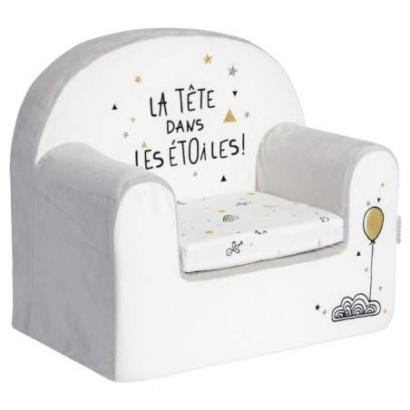 Fauteuil déhoussable + coussin LITTLE BAND Etoiles filantes