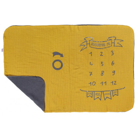 Couverture décor pour photos BB&CO Moutarde/gris foncé