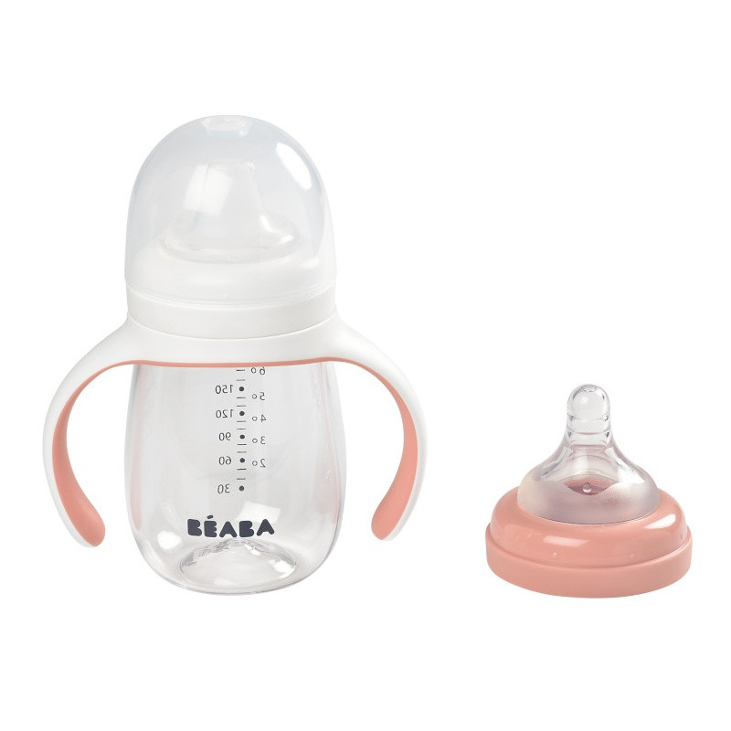 Biberon d'apprentissage 2en1 210 ml BEABA Old pink
