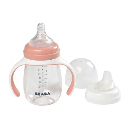 Biberon d'apprentissage 2en1 210 ml BEABA Old pink