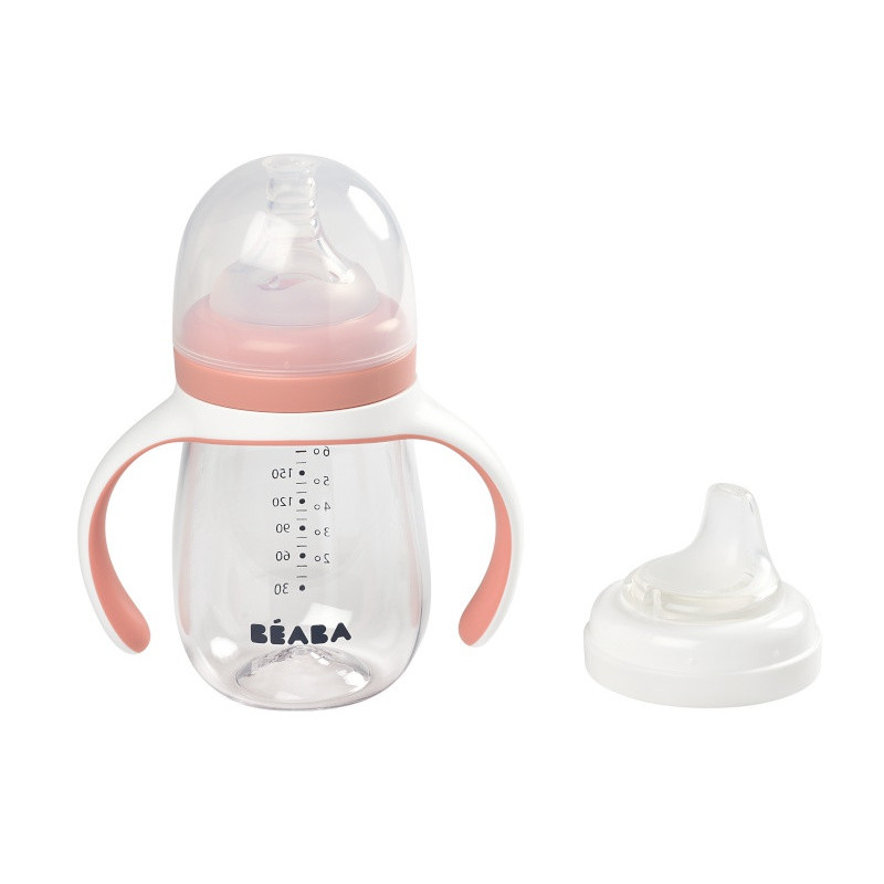 Biberon d'apprentissage 2en1 210 ml BEABA Old pink