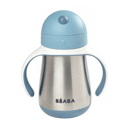 Tasse en inox avec paille 250ml BEABA Windy blue