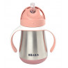 Tasse en inox avec paille 250ml BEABA Old pink