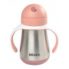 Tasse en inox avec paille 250ml BEABA Old pink