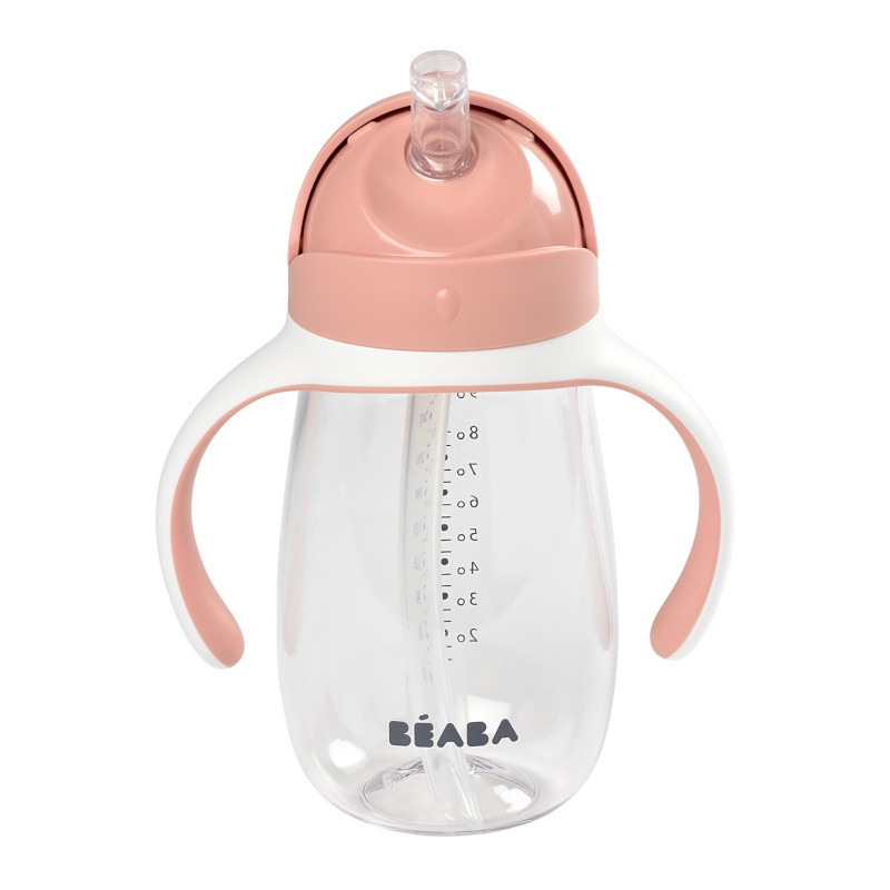 Tasse avec paille 300ml BEABA Old pink
