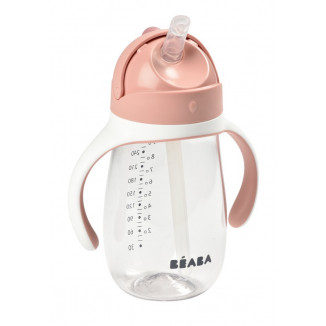 Tasse avec paille 300ml BEABA Old pink