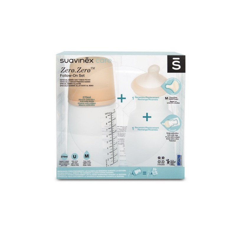 Pack biberon Zero.Zero Taille M 270ml SUAVINEX