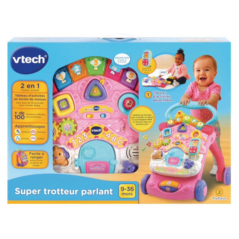 Super trotteur parlant 2 en 1 VTECH Rose